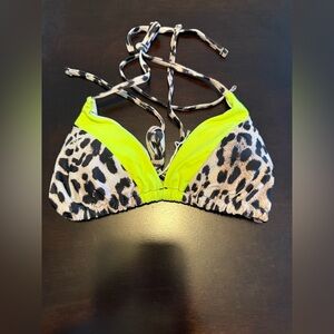 Cheetah and Neon Bikini Top